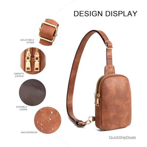 Small Crossbody Sling Bag with Adjustable Strap, Multiple Pockets - Picture 5 of 7